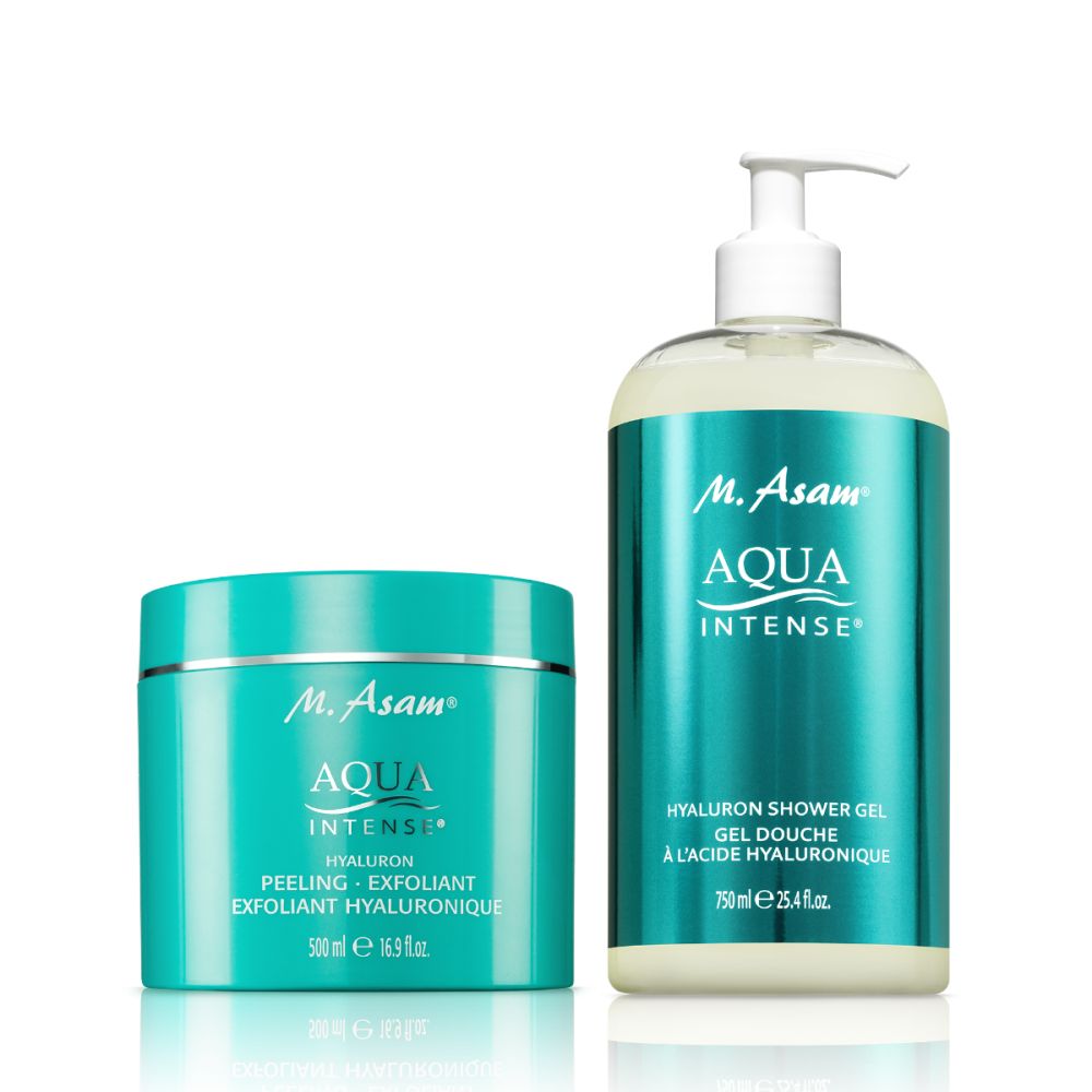 AQUA INTENSE Set peeling et gel douche à l'acide hyaluronique XXL