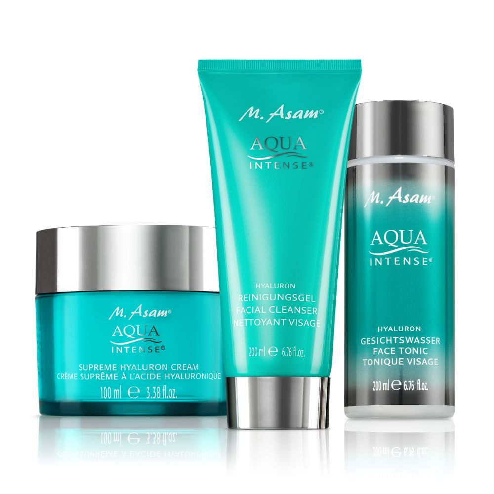 AQUA INTENSE Set gel nettoyant, tonique visage & crÃ¨me 24 h Ã  l'acide hyaluronique