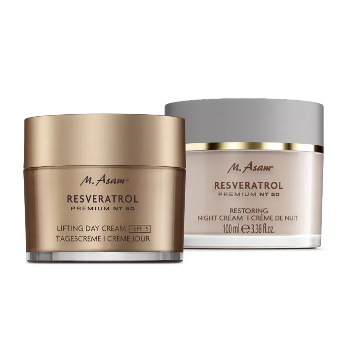 M. Asam RESVERATROL PREMIUM NT50 Straffende Tagescreme LSF 15 & Regenerierende Nachtcreme