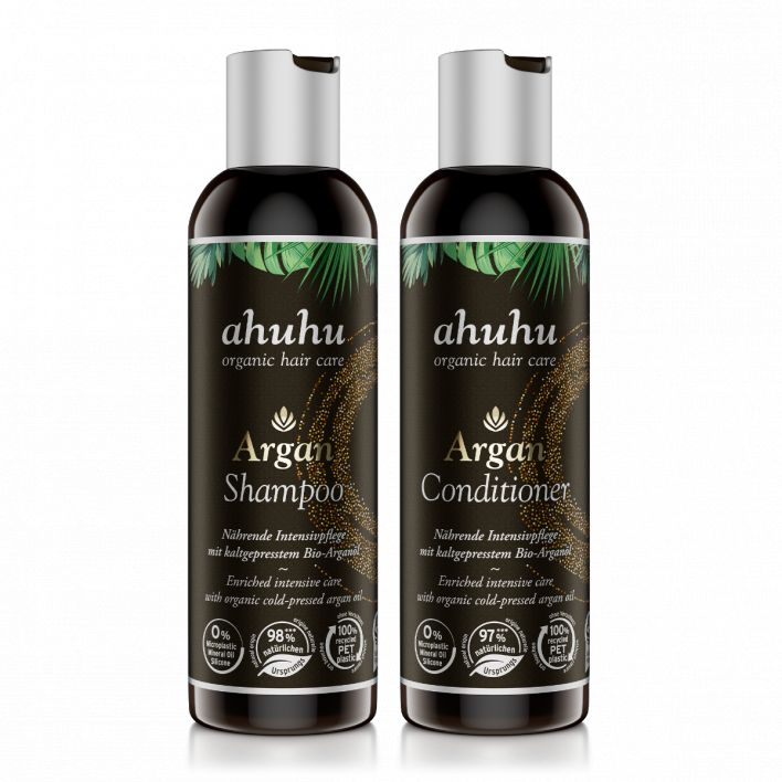 ahuhu ARGAN Shampoing & après-shampoing à l'huile d'argan