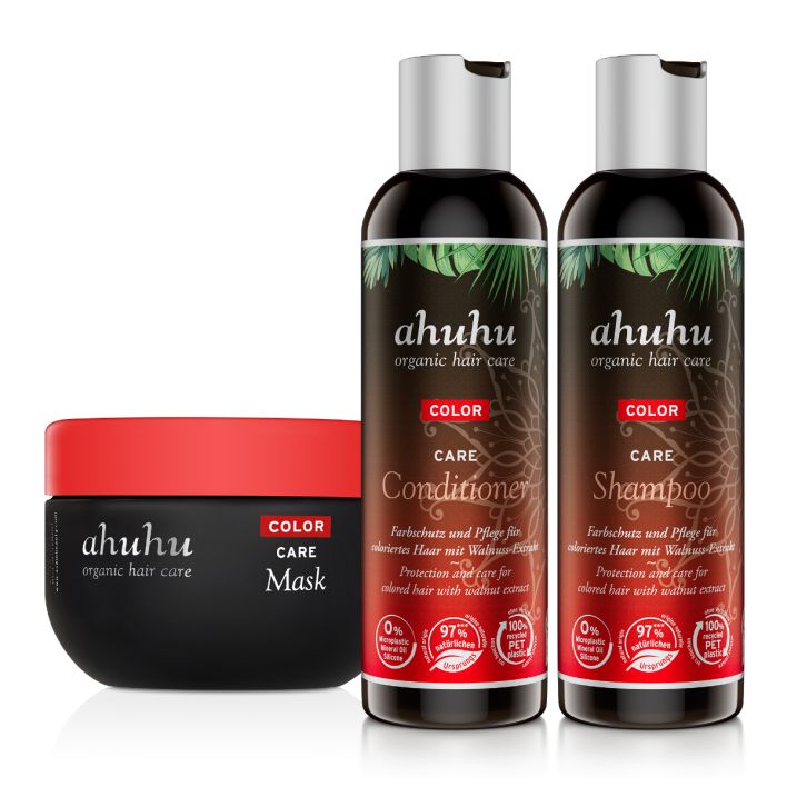 ahuhu COLOR CARE Haarpflege-Set: Shampoo, Conditioner & Maske