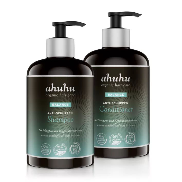 ahuhu BALANCE Set shampoing et après-shampoing antipelliculaire format XXL