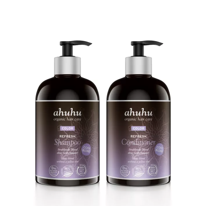 ahuhu COLOR REFRESH COOL BLOND Set shampoing et après-shampoing format XXL