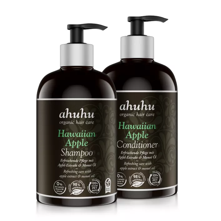 ahuhu HAWAIIAN APPLE Set shampoing et après-shampoing format XXL