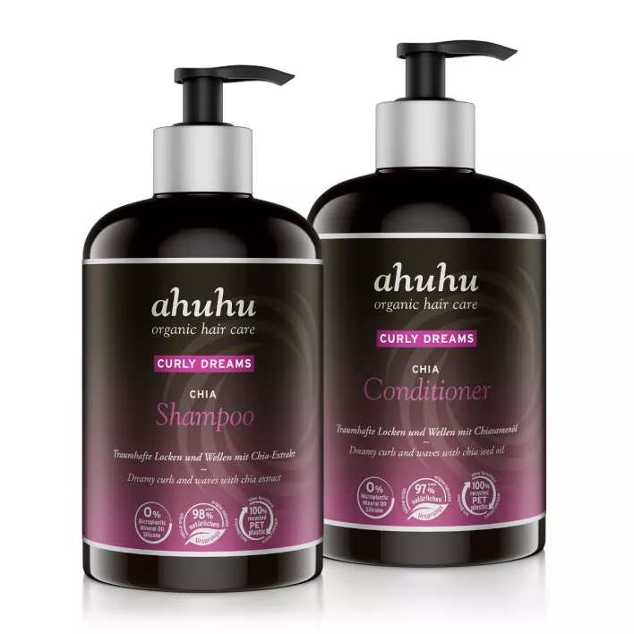ahuhu CURLY DREAMS Chia Shampoo & Conditioner XXL Set